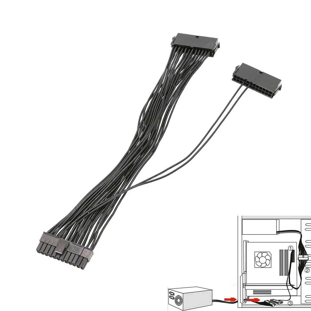 

PSU 24 pin ATX материнская плата адаптер материнской платы двойной разъем кабель питания