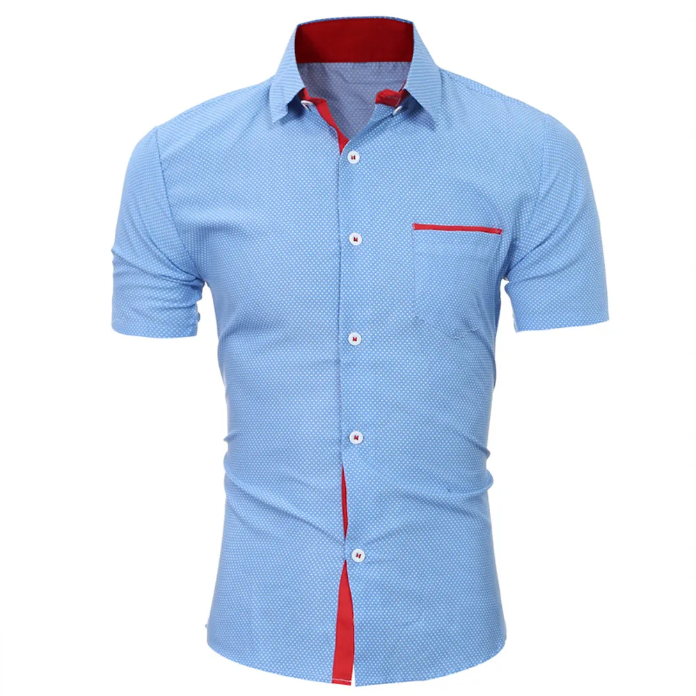 WOMAIL 2019 модные мужские рубашки с воротником-стойкой повседневные коротким