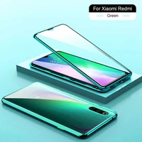 double sided tempered glass case for xiaomi redmi note 10 9 9a 9c 9s 9t k40 8 8t 8a 7 poco m3 x3 nfc 10t pro metal magnetic case