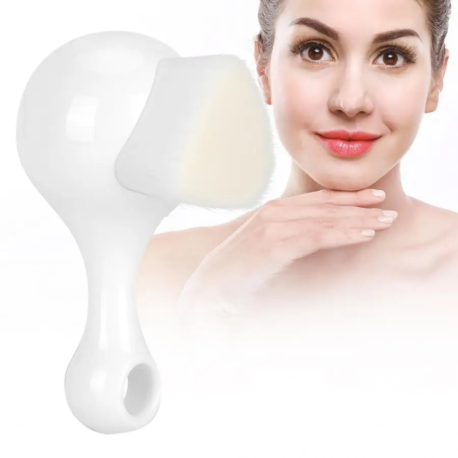 Мягкая щётка для умывания лица ручная Очищающая отшелушивающая кисть Лица