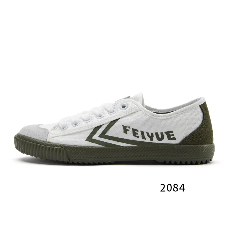 Feiyue/Новинка 2084 года; парусиновая обувь; оригинальная женская обувь; вулканизированные кеды; Женская дышащая повседневная обувь; 2 цвета; нескользящая обувь - Цвет: Зеленый