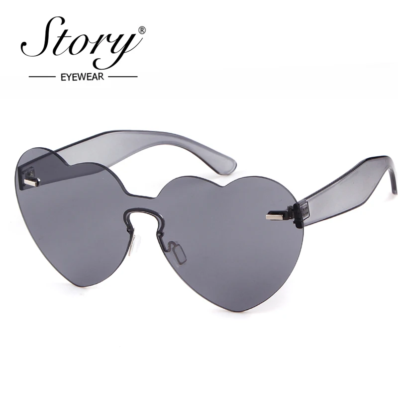 История 2018 без оправы оттенок прозрачные линзы солнцезащитные очки модные форма