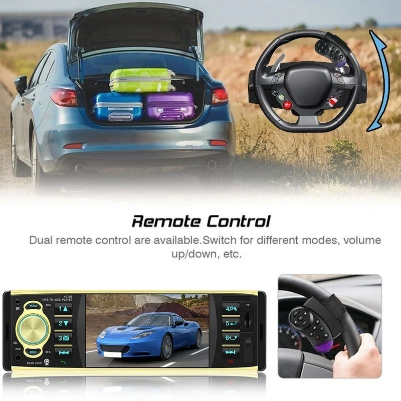 Автомобильный MP5 плеер с экраном 4 1 дюйма HD Bluetooth 1DIN громкая связь USB/AUX/FM стерео