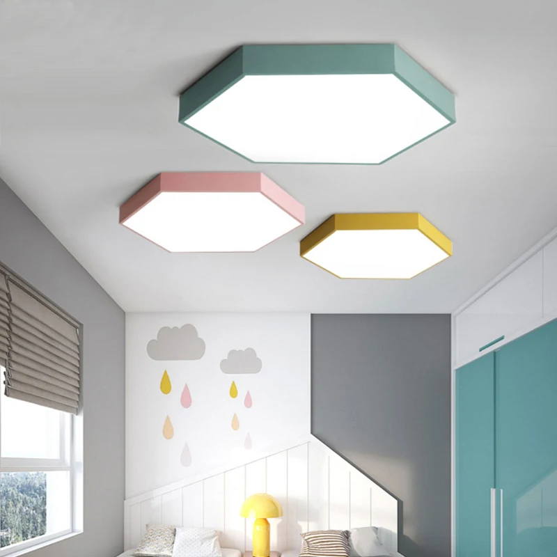 Ultra-thin LED Ceiling Lamp Six-sided Living Room Bedroom Children's led Lighting Creative Study Flush Mount Lights |