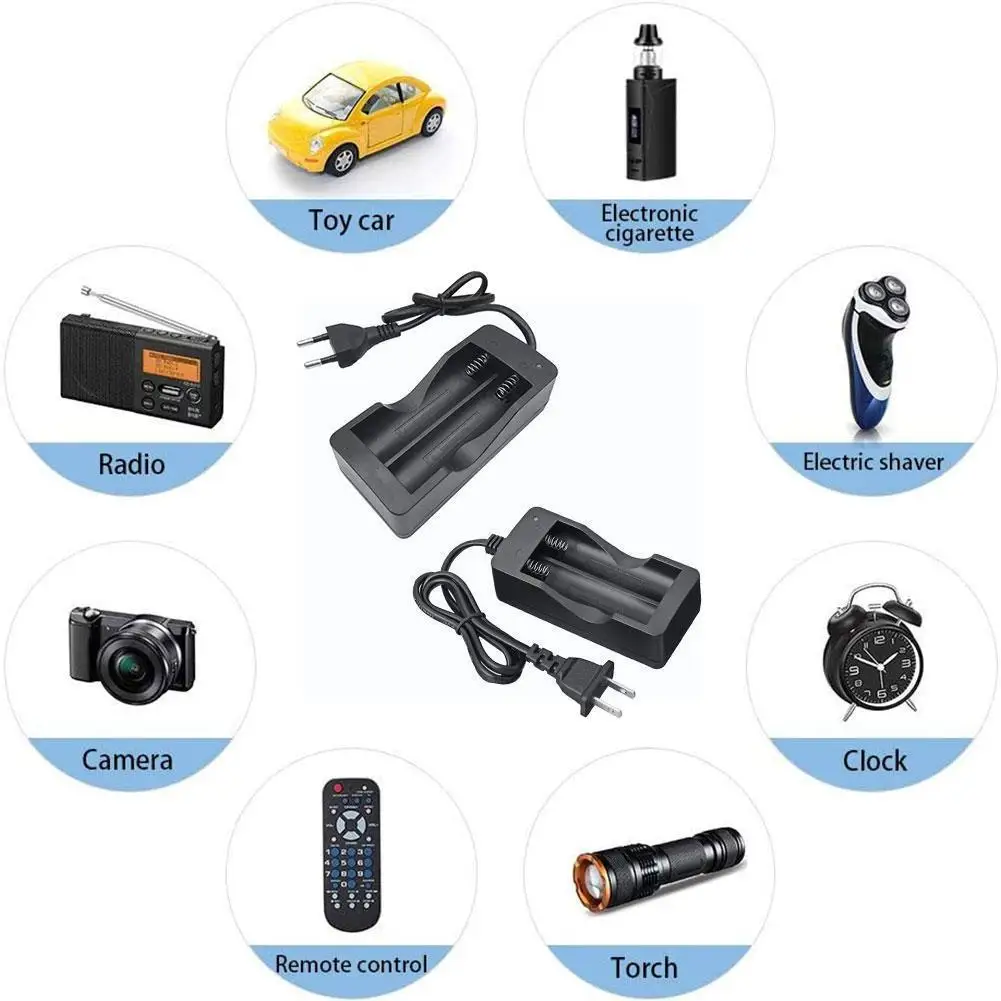 

Universal 18650 Battery Charger Au/eu Plug 2 Slots Charger Li-ion Rechargeable Lithium Charging Battery 18650 S0n0