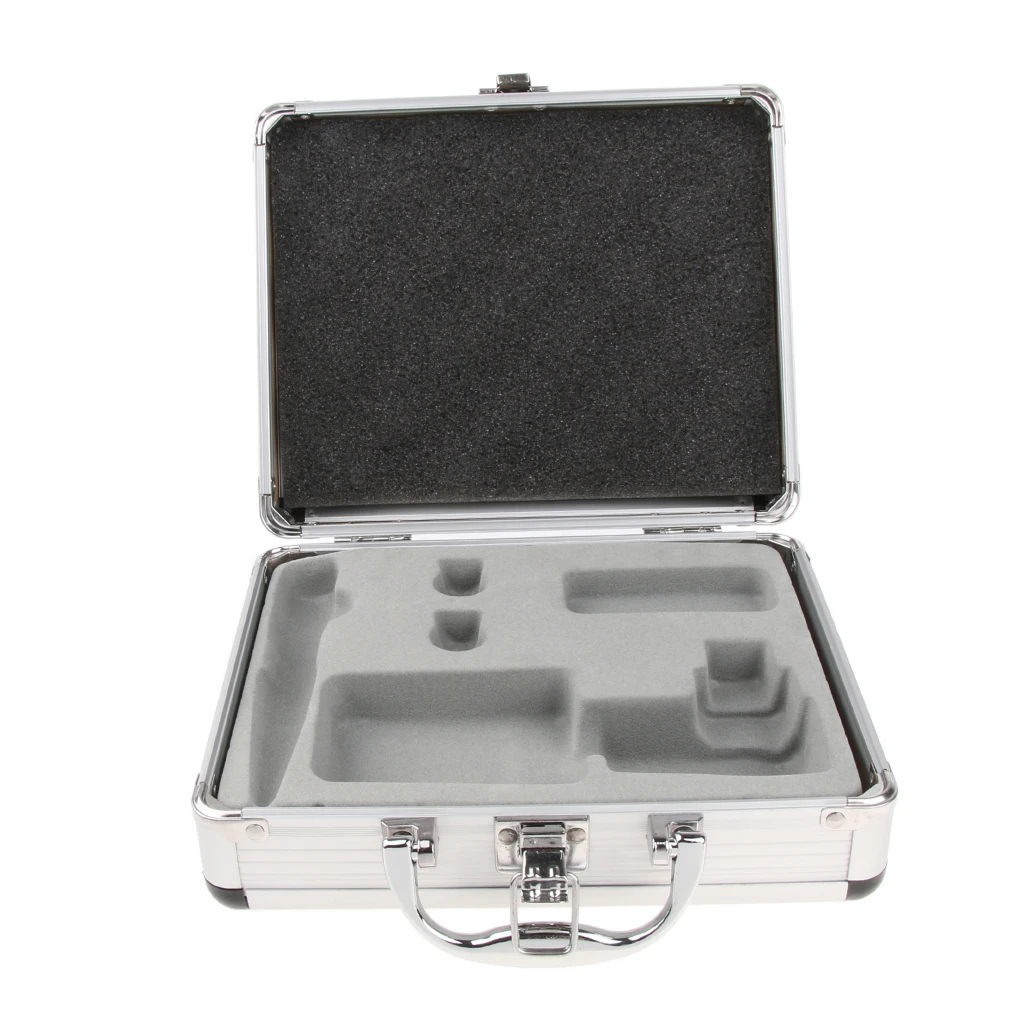 

Professional Travel Machine Case Carrying Box Lock Organizer Silver