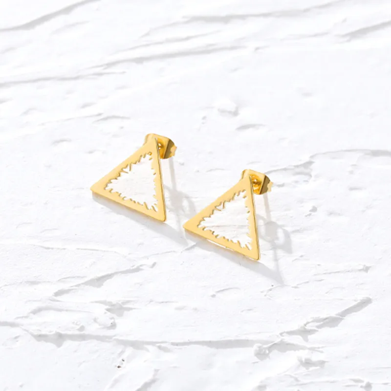 Маленькие серьги из нержавеющей стали в минималистском стиле треугольные