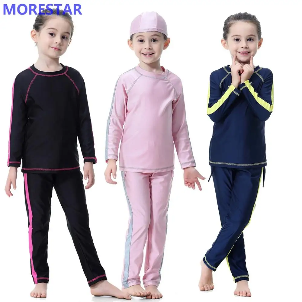 Мусульманский купальник без рукавов для девочек Скромный исламский детский