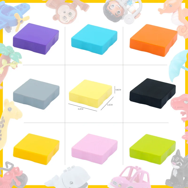 

10Pcs Big Size Building Blocks Compatible Transparent Large Tile Bricks Children Kid MOC DIY Assembly Educational Creative Toys