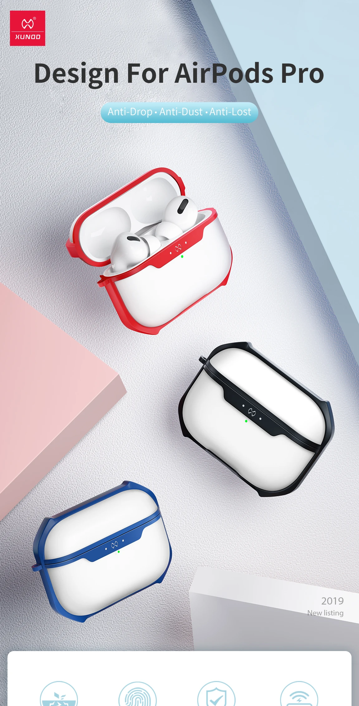 Xundd чехол для наушников для Apple AirPods Pro Чехол беспроводной Bluetooth прозрачный AirPod 3 чехол для Airpod 1/2 Пылезащитная крышка
