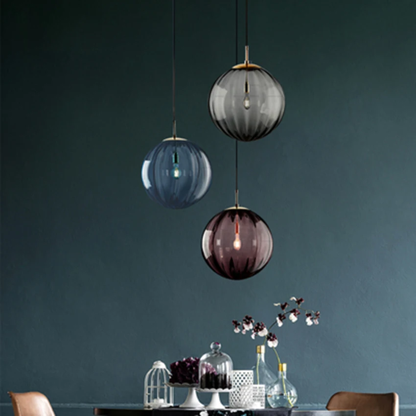 

Современный светодиодный подвесной светильник из разноцветного стекла s светильник ing скандинавский Лофт Ресторан гостиная спальня прикро...