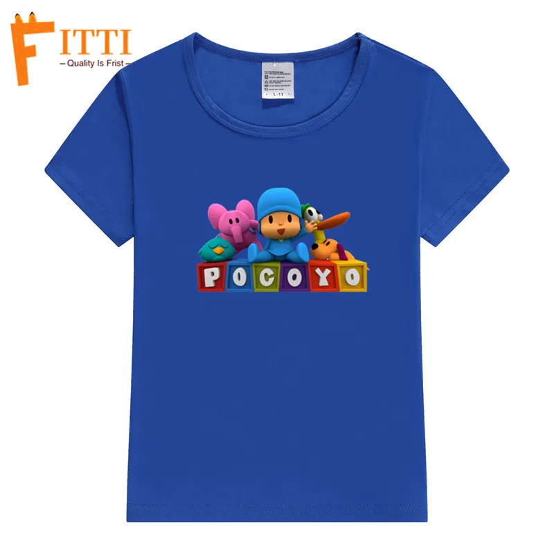 Одинаковые комплекты для семьи; Черная хлопковая Футболка с принтом Pocoyo; одинаковые комплекты для семьи; одежда для папы, дочки, сына, мамы и меня