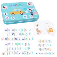 wooden magnetic letters numbers toys fridge magnets alphabet word cards spelling counting game learning math for toddler kid