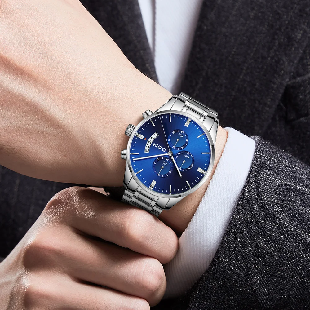 DOM новая стильная мужская спортивная рубашка с короткими рукавами часы