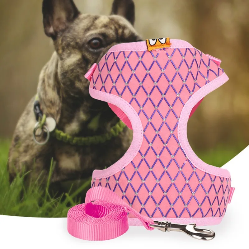 

Шлейка для собак, дышащая сетчатая жилетка из нейлона для котят и щенков, принадлежности для прогулок на открытом воздухе, поводки для питом...