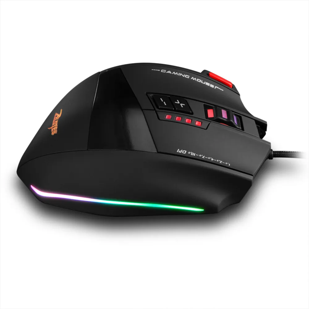 Мышь Game4 Zelotes C13 игровая мышь 10000 DPI 13 программируемых кнопок RGB светодиодный