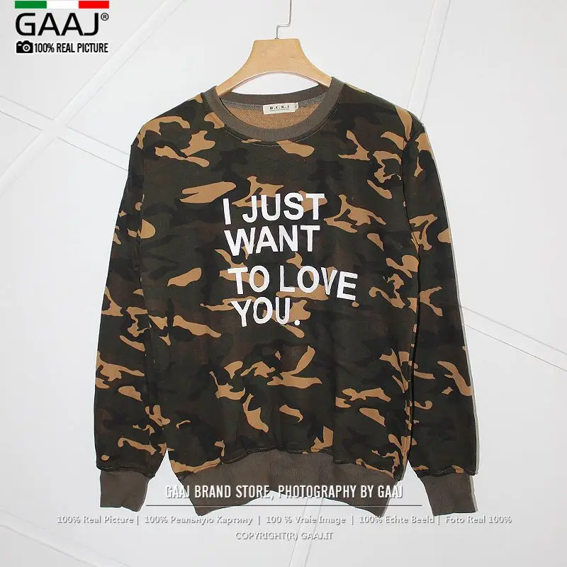 Камуфляжная Толстовка GAAJ I Just to Love You для мужчин и женщин камуфляжные пальто с