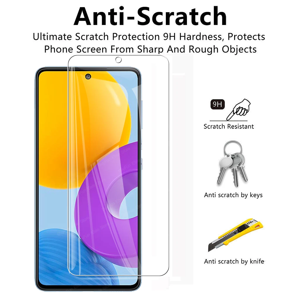 6 in 1 tempered glass for samsung galaxy m52 5g screen protector full cover camera lens film svmsung m52 m526 m 52 safety glass free global shipping