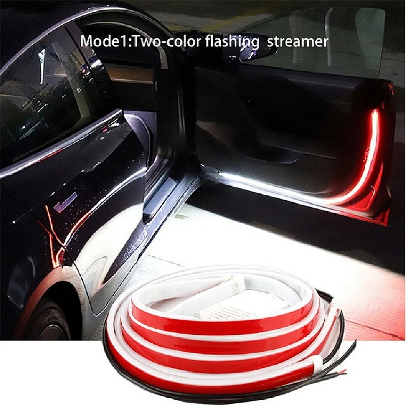 

OKEEN Car Door Led Strips Auto Strobe Flashing Flowing Welcome Ambient Atmosphere Lights Warning Safety LED Lamp White Red