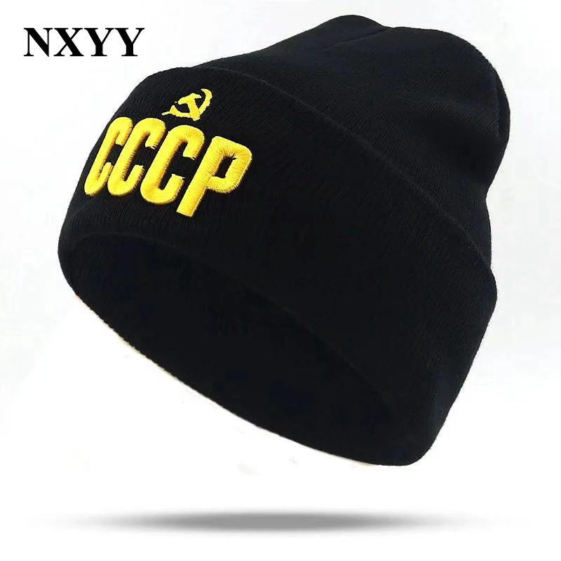 NXYY CCCP СССР вышивка вязаные шапки бини шапка герб России коммунизма шапочки мужские зимние теплые Skullies Россия шапка оптом