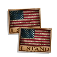 New Lovely High-quality Car-Stickers RUSTIC I Stand USA Flag Pledge Decals Fashion Cover scratches Trunk Bumper KK129cm