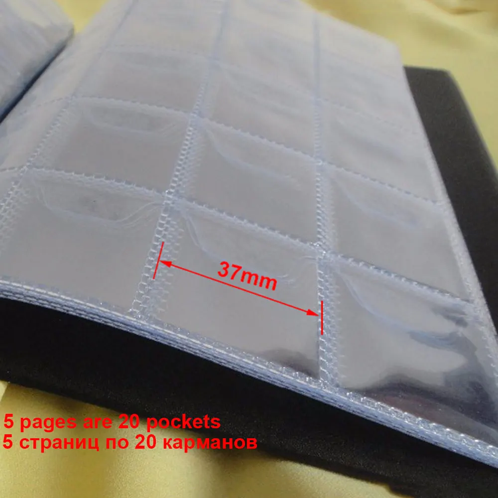 Из искусственной кожи альбом для Coins.10 листы штамп 250/120 карманы коллекция монет