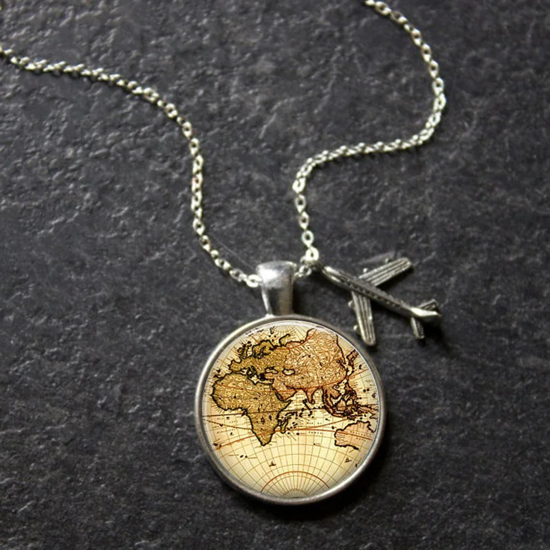 XUSHUI XJ винтажное ожерелье с картой мира путешествие исследование Обнаружение