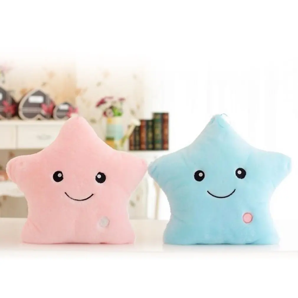 

Unique 40x35cm Luminous Pillow Vivid Star Design LED Light Cushion Plush Pillow for Bedroom Birthday Gift Toy for Kids