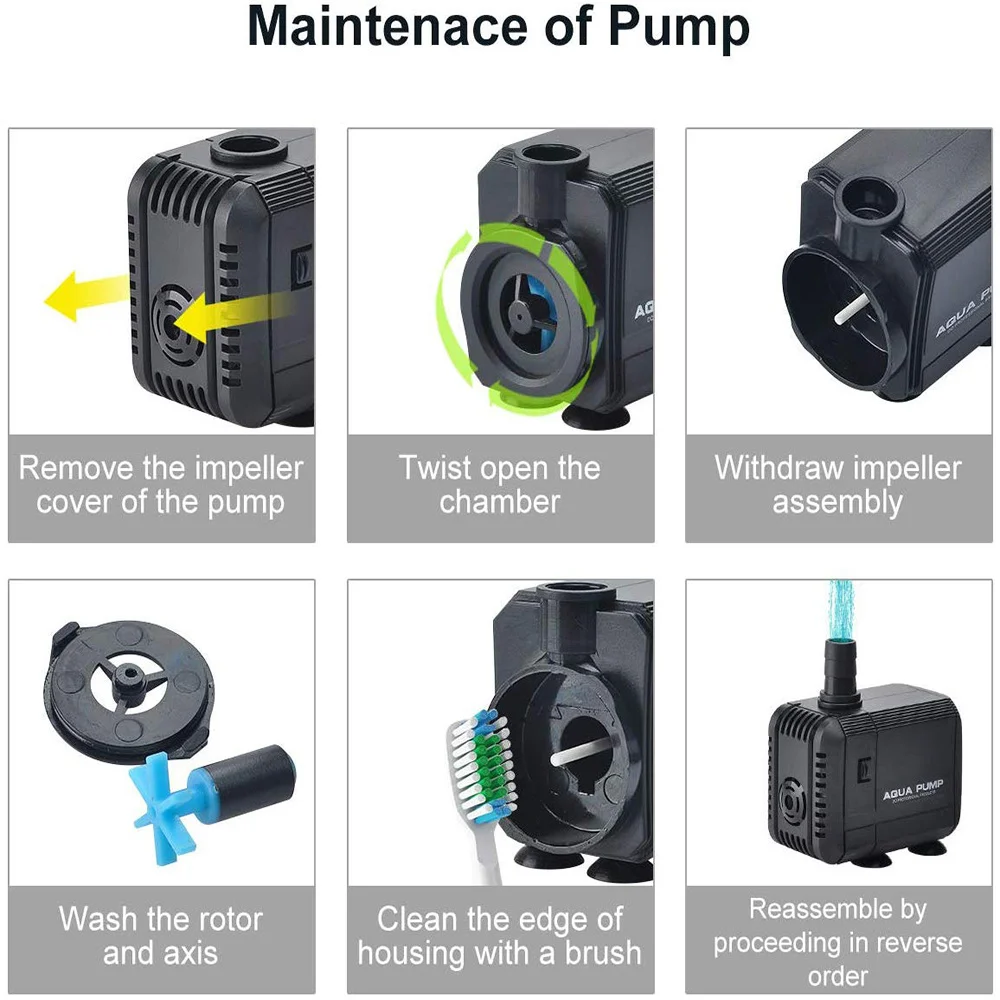 Погружной аквариумный насос бесшумный водяной фонтан 1500 л/ч для аквариума