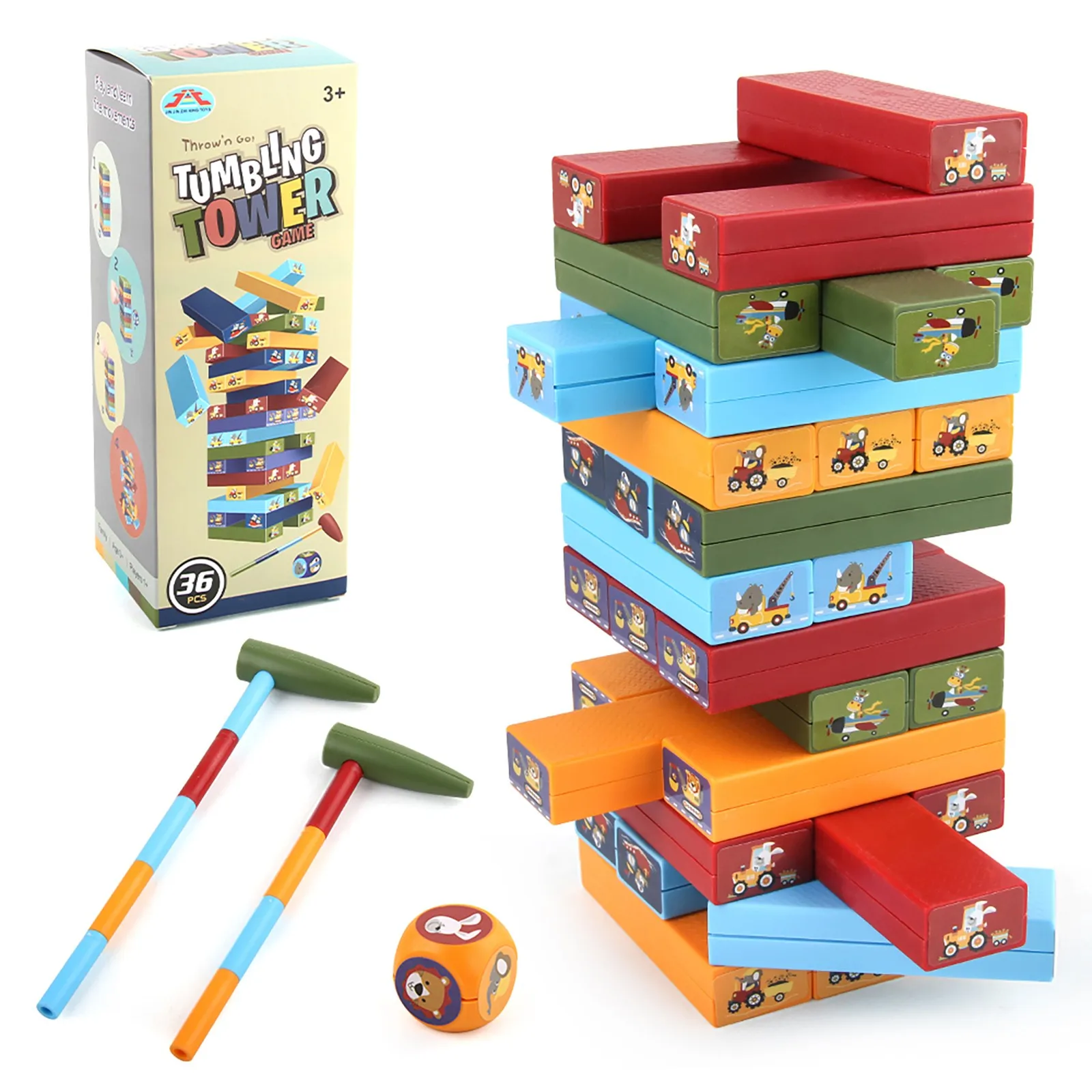 

Blocks Stacking Plastic Tower Cartoon Building Kids Education For Christmas Gift Weekend Classic Parent Child Interactive Game