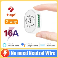 16a tuya zigbee smart switch breaker module support 2 way voice relay timer smart life app remote control works with google home