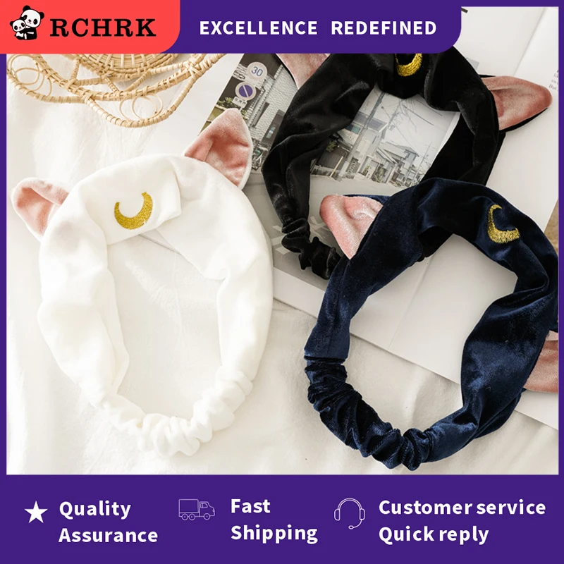 Ошейник-ободок Sailor Moon с ушками кота 2021 года, аксессуар для волос, головная повязка, аниме косплей, милый инструмент для умывания и макияжа, лолита головной убор для женщин.