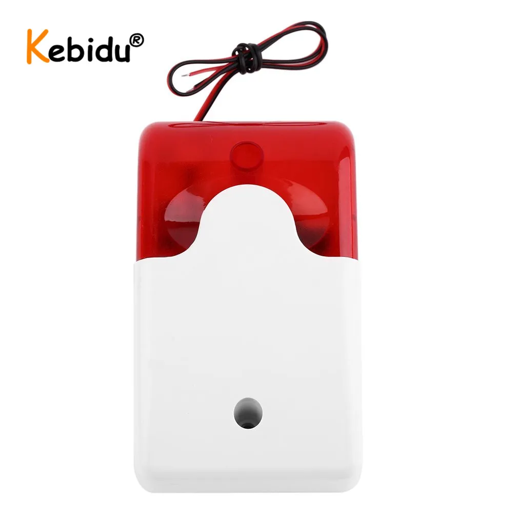 

DC 12V Sound Alarm Strobe Flashing Red Light Sound Siren Home Security Alarm System 115dB For Anti-theft Alarm 103