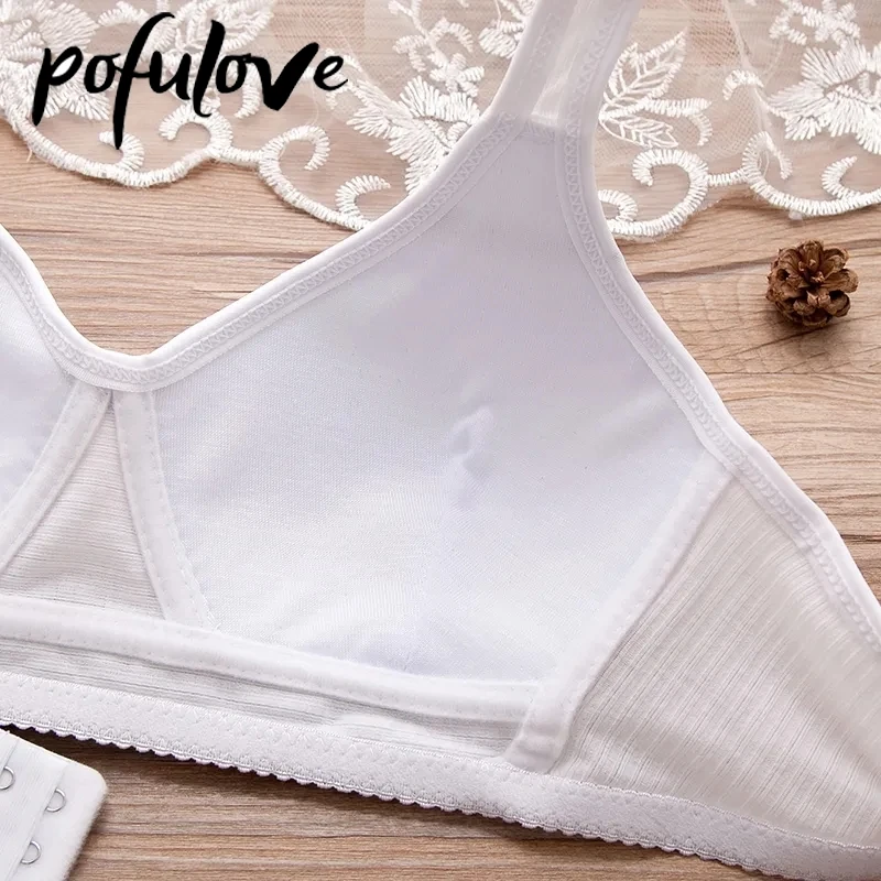 

Kawaii Teen Girl Cotton Bra Pink Bow Wire Free Push Up Bras Thin Soft Seamless Cute Sweet Bralette Women Brassiere Underwear 75A