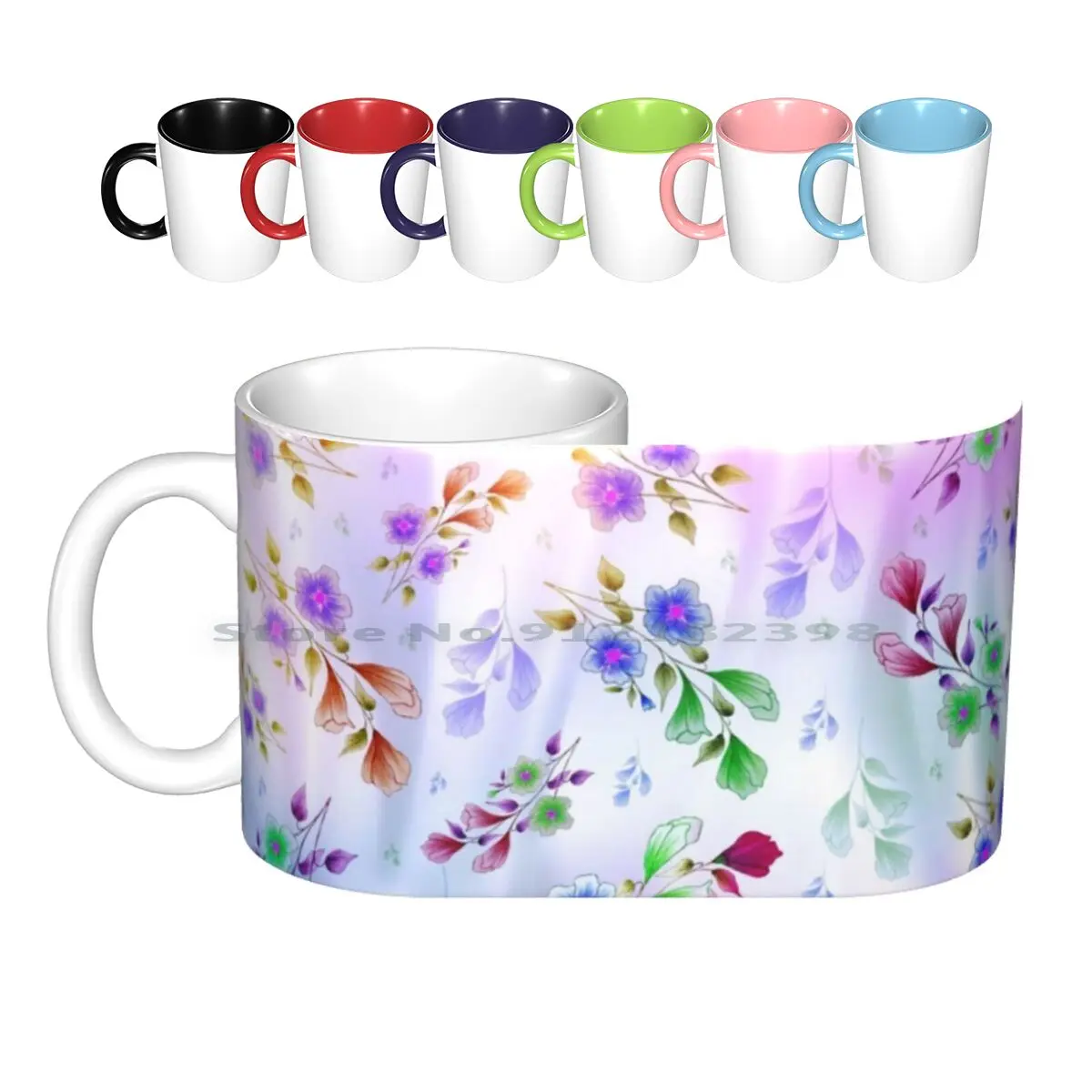 

Spring Blossoms Ceramic Mugs Coffee Cups Milk Tea Mug Creative Colours Summer Summer Summer Colors Flowers Cornflowers Filigree