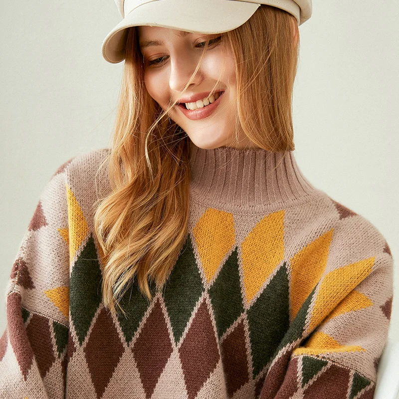 Новинка Осень/Зима 2020 Модный женский кашемировый свитер с узором из страз