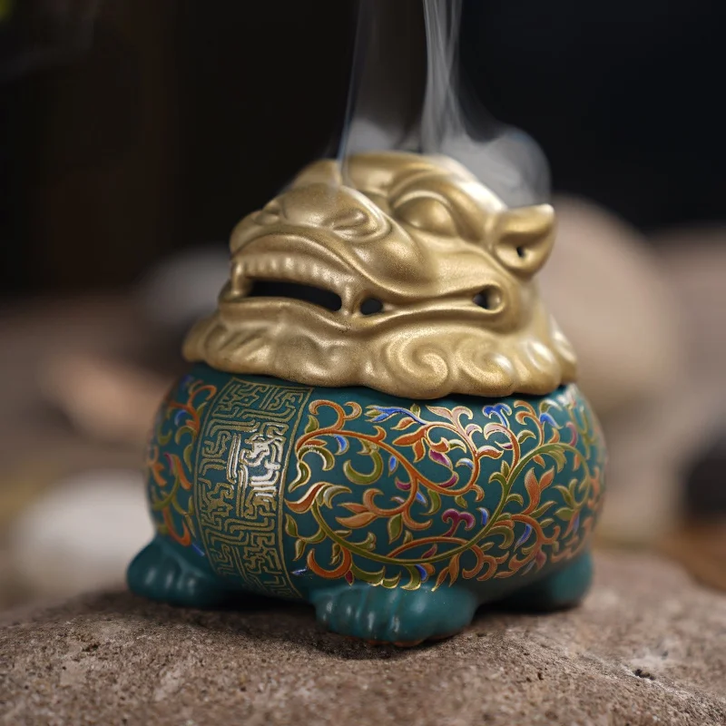 

Small Incense Burner Ceramic Creative Chinese Incense Burner Stick Holder Bowl Statue Buddah Decor Encensoir Zen Decor BK50XX