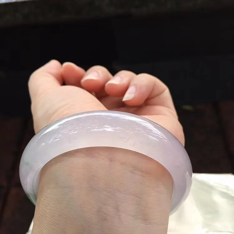 

zheru jewelry natural Burmese jadeite 54-64mm light purple bracelet elegant princess jewelry send mother to girlfriend