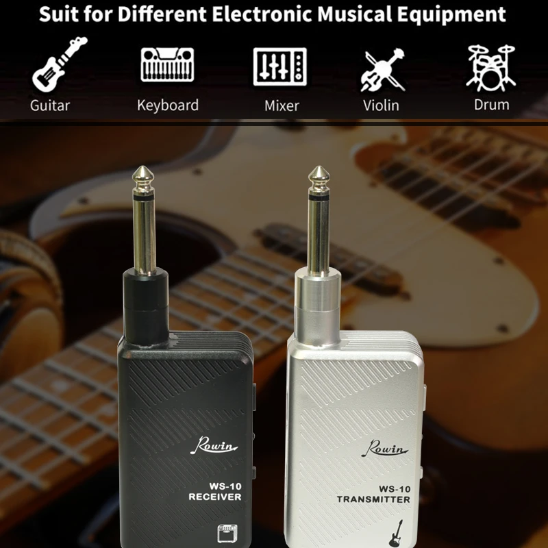 Беспроводной Перезаряжаемый гитарный приемник Rowin 2 4G беспроводная гитарная