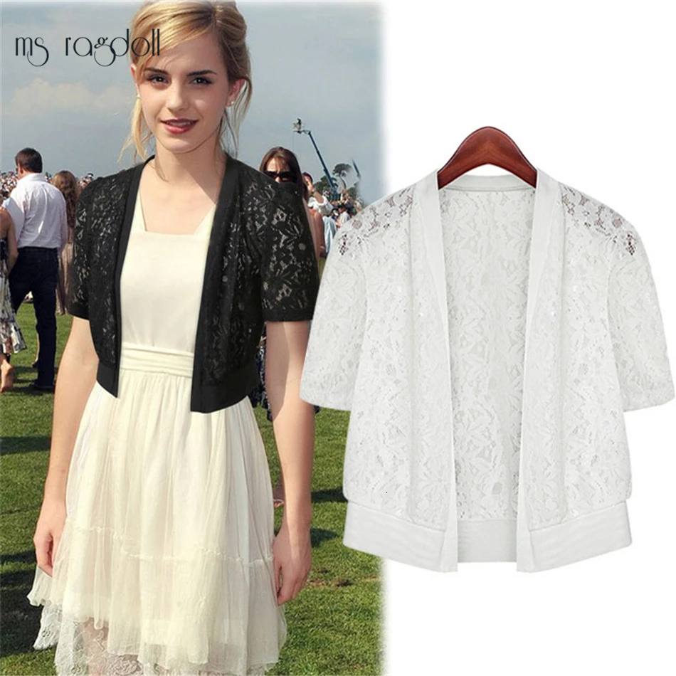 MS ragdoll женское Болеро укороченного размера плюс пальто с запахом ажурное