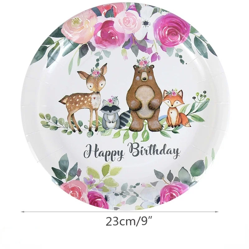 Одноразовая посуда из розового золота с оленем тарелка для вечевечерние в лесу