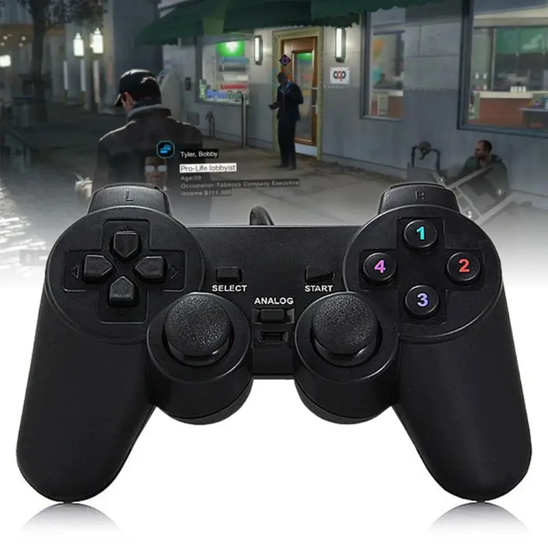 

USB Wired Gamepad Single/Double Vibration Game Controller for PC Computer W89C