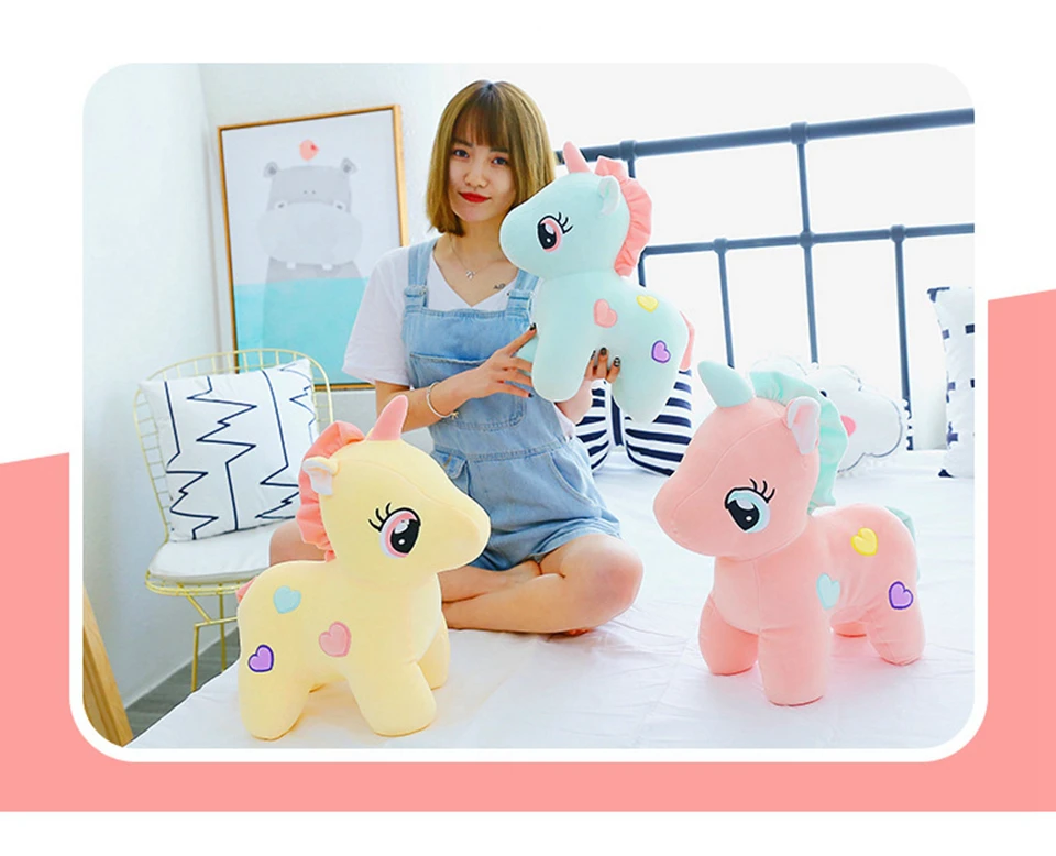 Лучшие продажи Kawaii Единорог пони плюшевые игрушки Kawaii единороги плюшевые куклы висячие украшения детские игрушки подарки куклы и мягкие игрушки