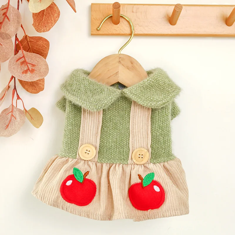 

PETCIRCLE Dog Puppy Clothes Apple Strap Skirt Pet Cat For Teddy Schnauzer Chihuahua Bichon For Small Dog Cute Dress Clothing