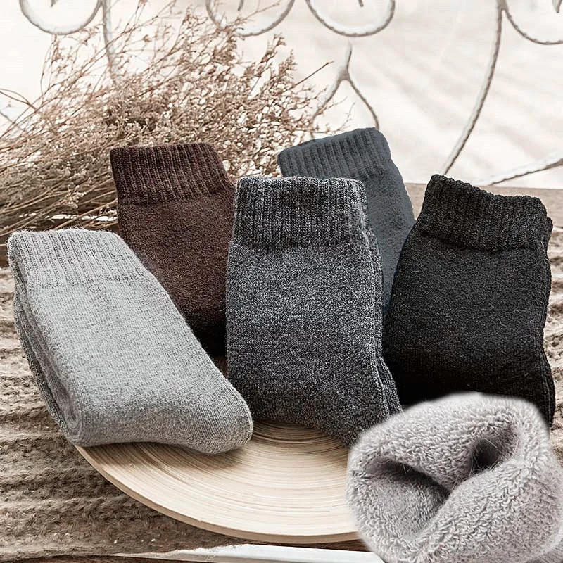 

Winter Men Thick Socks Warm Wool Chaussette Homme Solid Color Socks Calcetines Gifts For Mens Moda Masculina Skarpetki Meias Sox