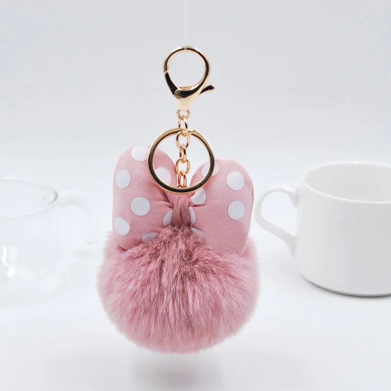 2022 брелок с милым пушистым шариком из кроличьего меха для женщин и девушек помпон