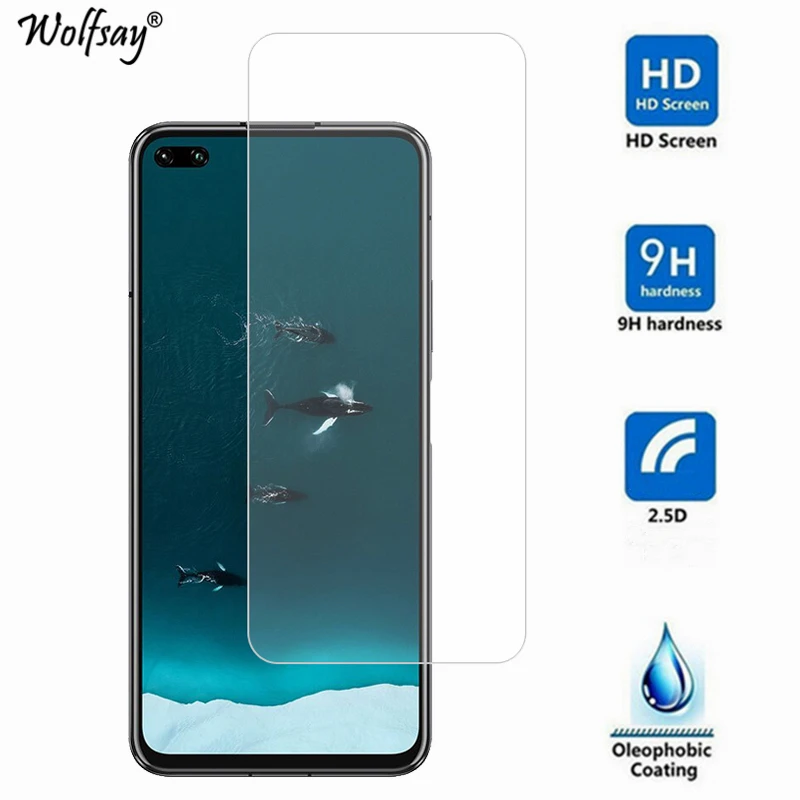 Protector de pantalla de vidrio templado para Honor V30 Pro, pel&iacute;cula de vidrio para tel&eacute;fono Huawei Honor V30 Pro, 2 uds.-2