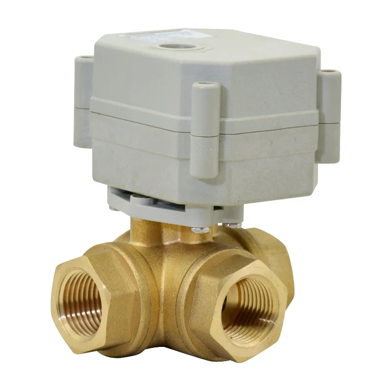 

DN15 1/2" 3-Way Horizontal T/L Bore Motorized Valve DC5V/12V/24V Electric Brass Ball Valve