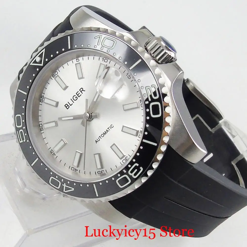 Бренд BLIGER сапфировое стекло функция даты керамическая рамка 40 мм чехол для часов