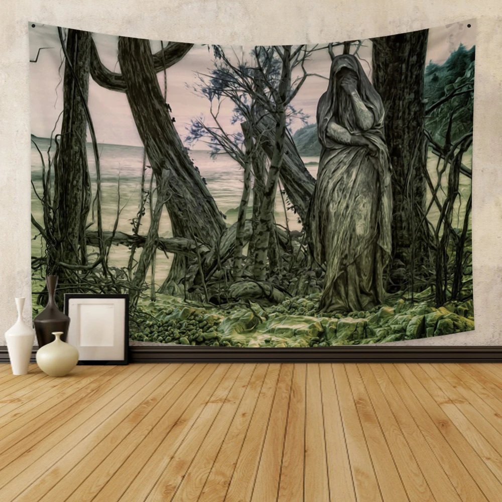 Модный гобелен кассеи сильный Природный дышащий зеленый тематический